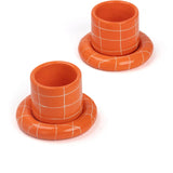 SOMANYBLOBS - GRID Espressobecher mit Untertasse (65 ml) • Orange - ROSA ECK