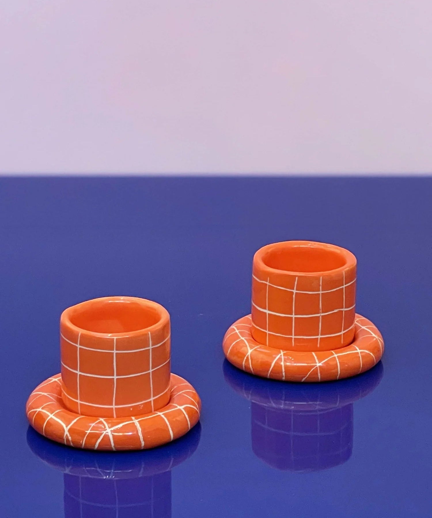 SOMANYBLOBS - GRID Espressobecher mit Untertasse (65 ml) • Orange - ROSA ECK