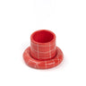 SOMANYBLOBS - GRID Espressobecher mit Untertasse (65 ml) • Rot - ROSA ECK