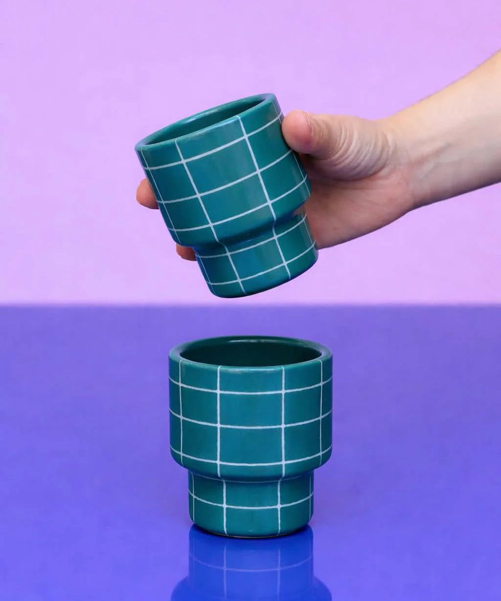 SOMANYBLOBS - GRID Tasse (220 ml) • Grün - ROSA ECK