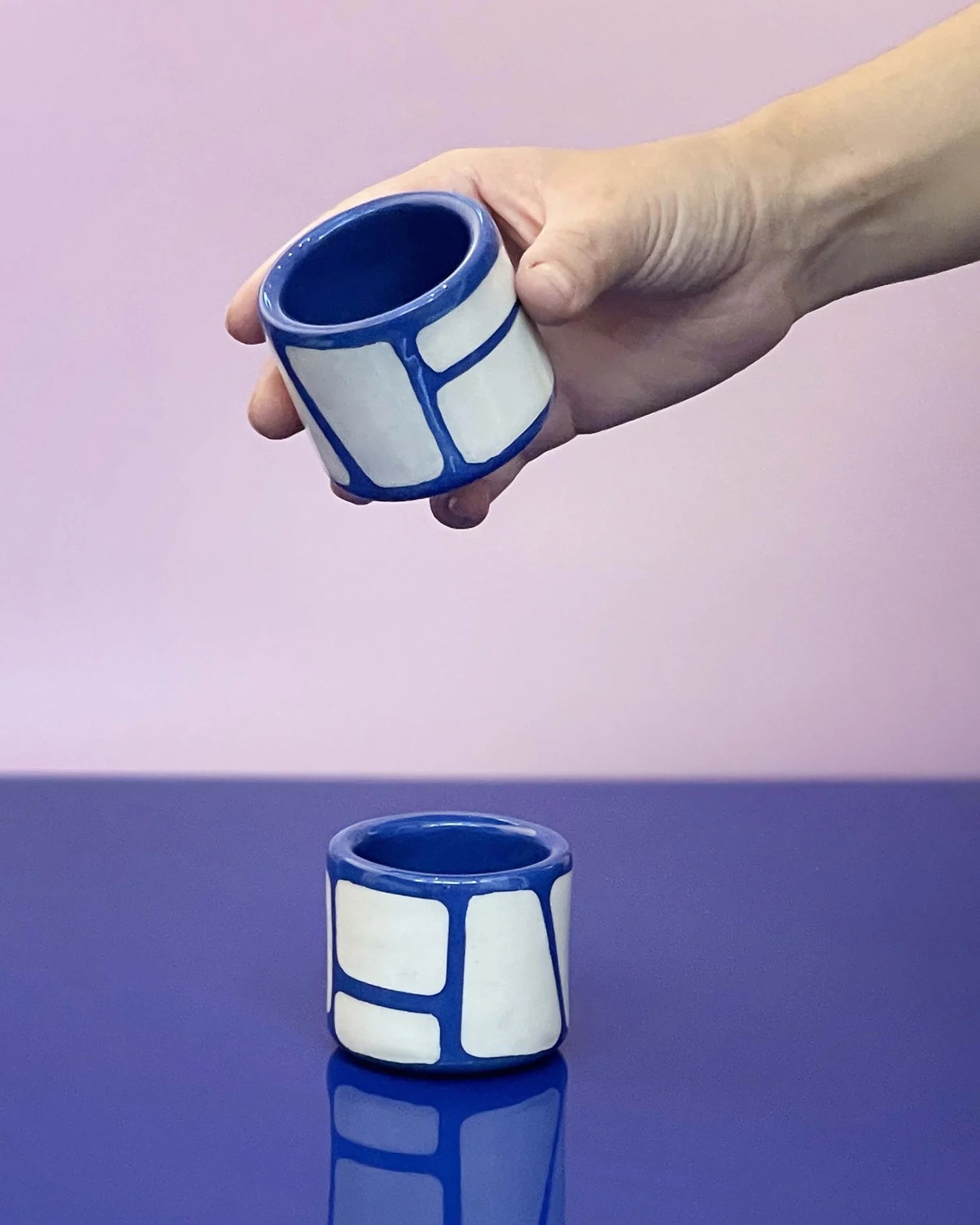 SOMANYBLOBS - INSIDE - OUT Espressotasse • Dunkelblau - ROSA ECK
