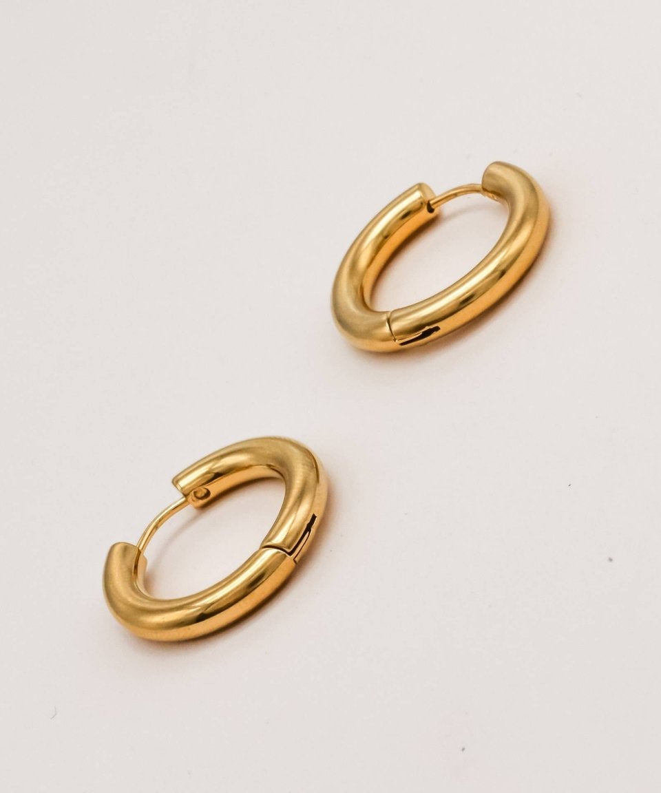 Sonstige - BIG AND SIMPLE Hoops - ROSA ECK - Gold, ,