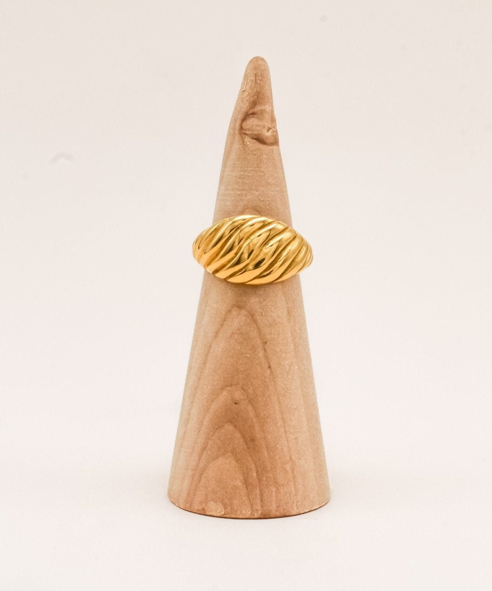 Sonstige - BIG SWIRL Ring - ROSA ECK - Gold, ,