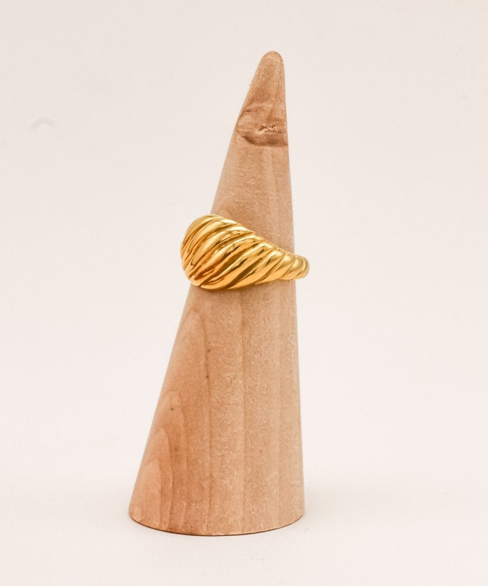 Sonstige - BIG SWIRL Ring - ROSA ECK - Gold, ,