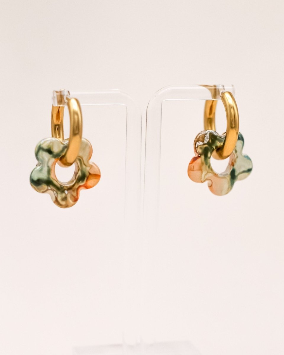 Sonstige GREEN CERAMIC FLOWER Hoops »Big and Simple« Hoops