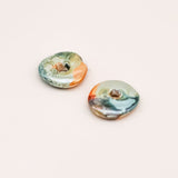 Sonstige - GREEN/ORANGE CERAMIC DONUT Hoops - ROSA ECK - Gold, Grün,