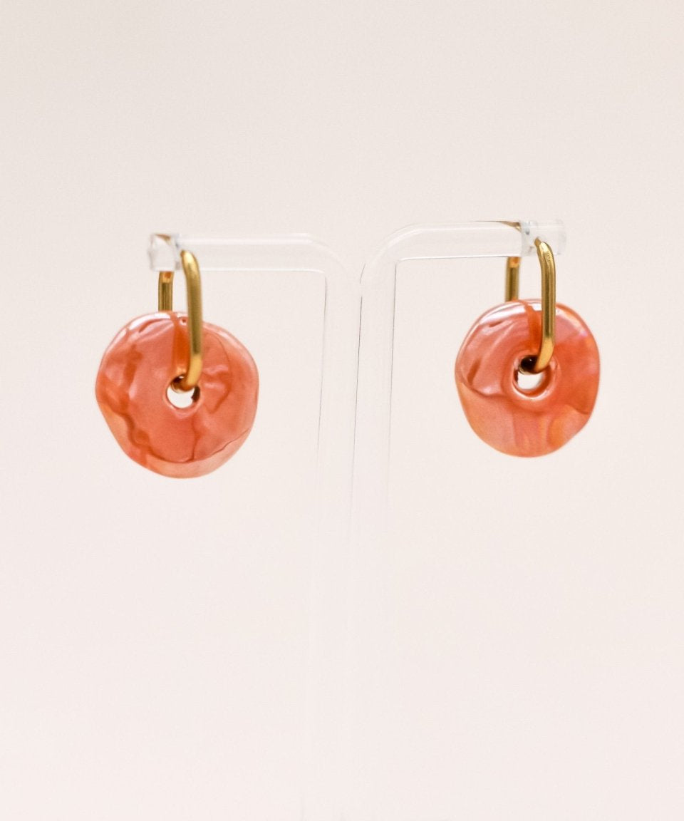 Sonstige PEACH CERAMIC DONUT Hoops »Thin Oval Simple« Hoops