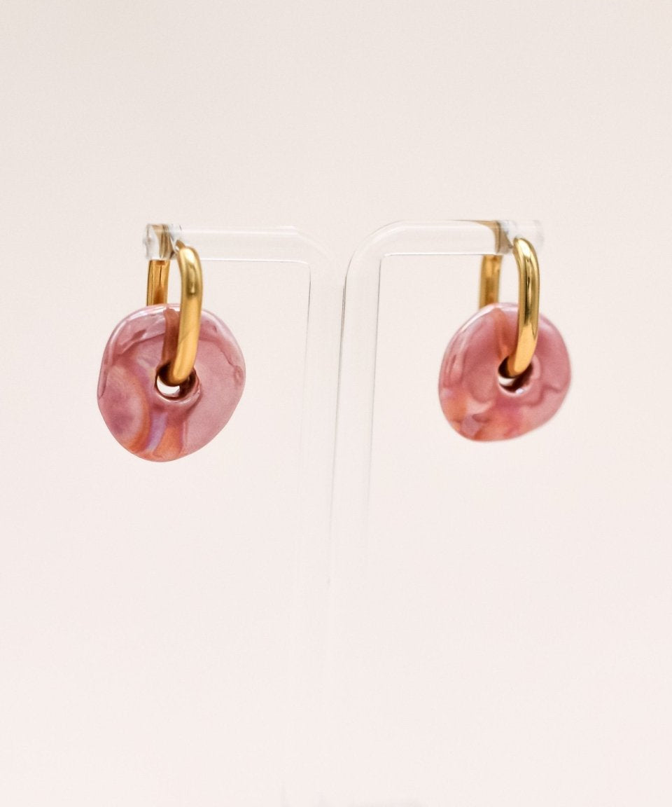 Sonstige PINK CERAMIC DONUT Hoops