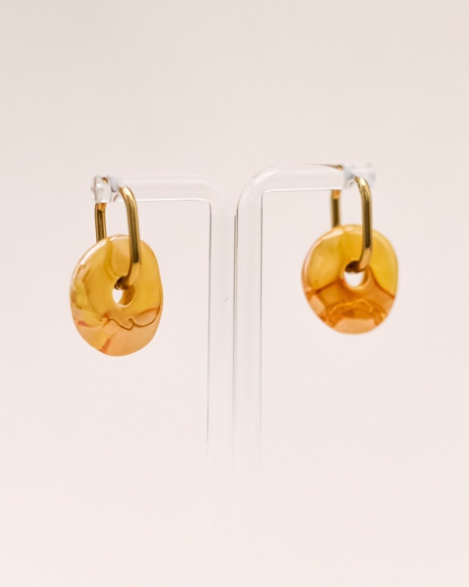 Sonstige YELLOW CERAMIC DONUT Hoops »Thin Oval Simple« Hoops