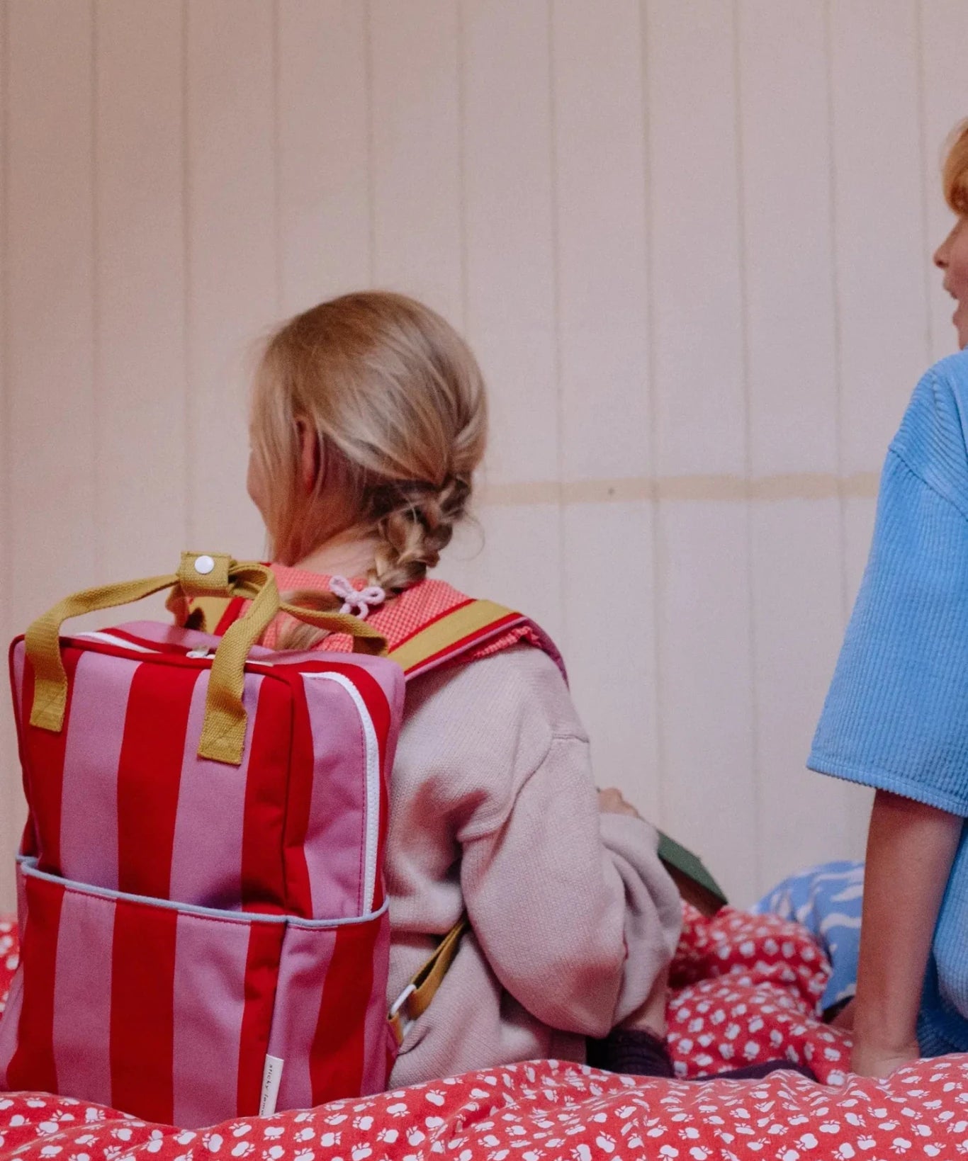 Sticky Lemon - LEMON TREE Kinder - Rucksack (M) • stripes | red apple + rosebay pink - ROSA ECK