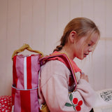 Sticky Lemon - LEMON TREE Kinder - Rucksack (M) • stripes | red apple + rosebay pink - ROSA ECK