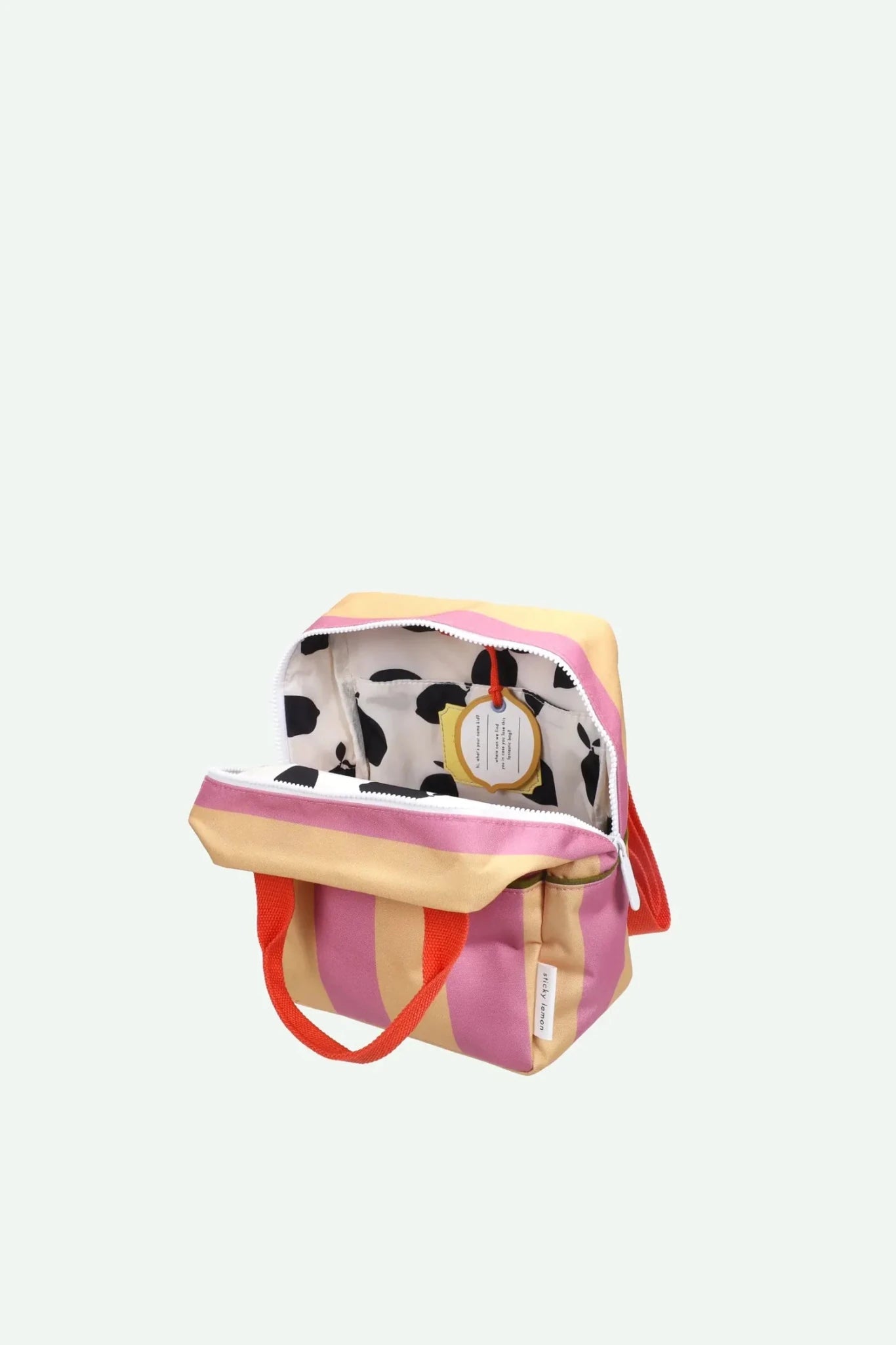 Sticky Lemon - LEMON TREE Kinder - Rucksack (S) • stripes | rosebay pink + apple grub - ROSA ECK