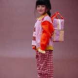 Sticky Lemon - LEMON TREE Kinder - Rucksack (S) • stripes | rosebay pink + apple grub - ROSA ECK