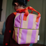 Sticky Lemon - LEMON TREE Kinder - Rucksack (S) • stripes | rosebay pink + apple grub - ROSA ECK