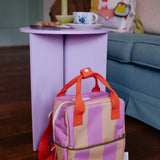 Sticky Lemon - LEMON TREE Kinder - Rucksack (S) • stripes | rosebay pink + apple grub - ROSA ECK