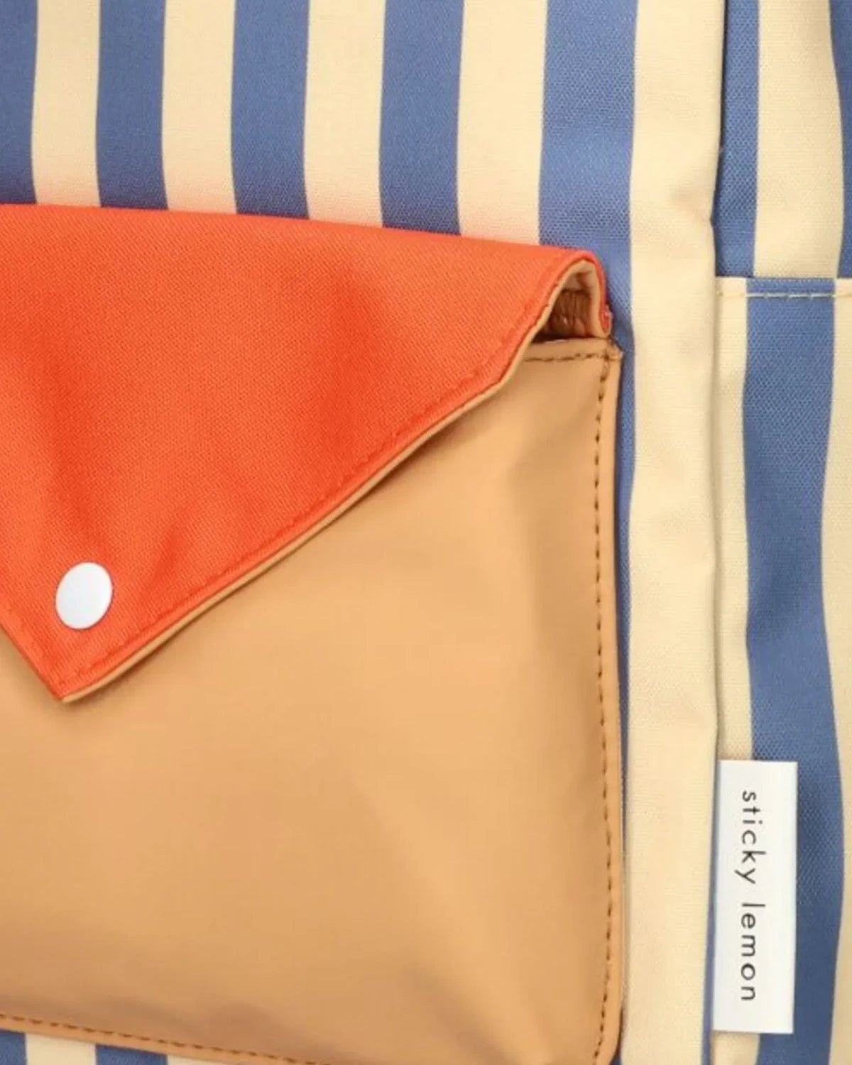 Sticky Lemon - WONDERS OF THE DEEP SEA Kinder - Rucksack (M) • envelope stripes | blue whale + sandy yellow - ROSA ECK