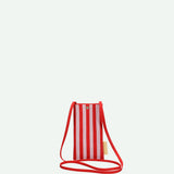 KNITTED STRIPES Handytasche • cerise + ballet