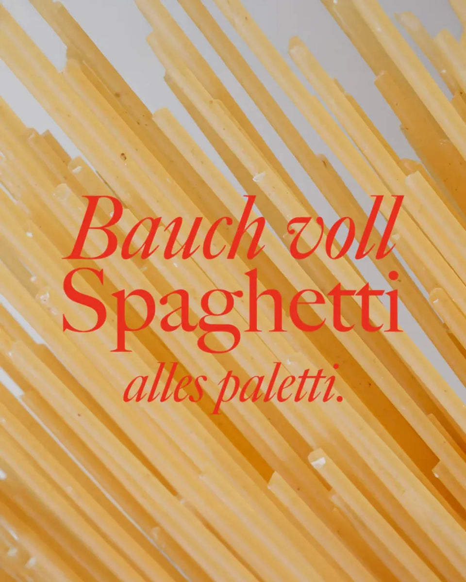 studio ciao - BAUCH VOLL SPAGHETTI, ALLES PALETTI Jutebeutel - Tasche - ROSA ECK Concept Store