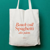 studio ciao - BAUCH VOLL SPAGHETTI, ALLES PALETTI Jutebeutel - Tasche - ROSA ECK Concept Store