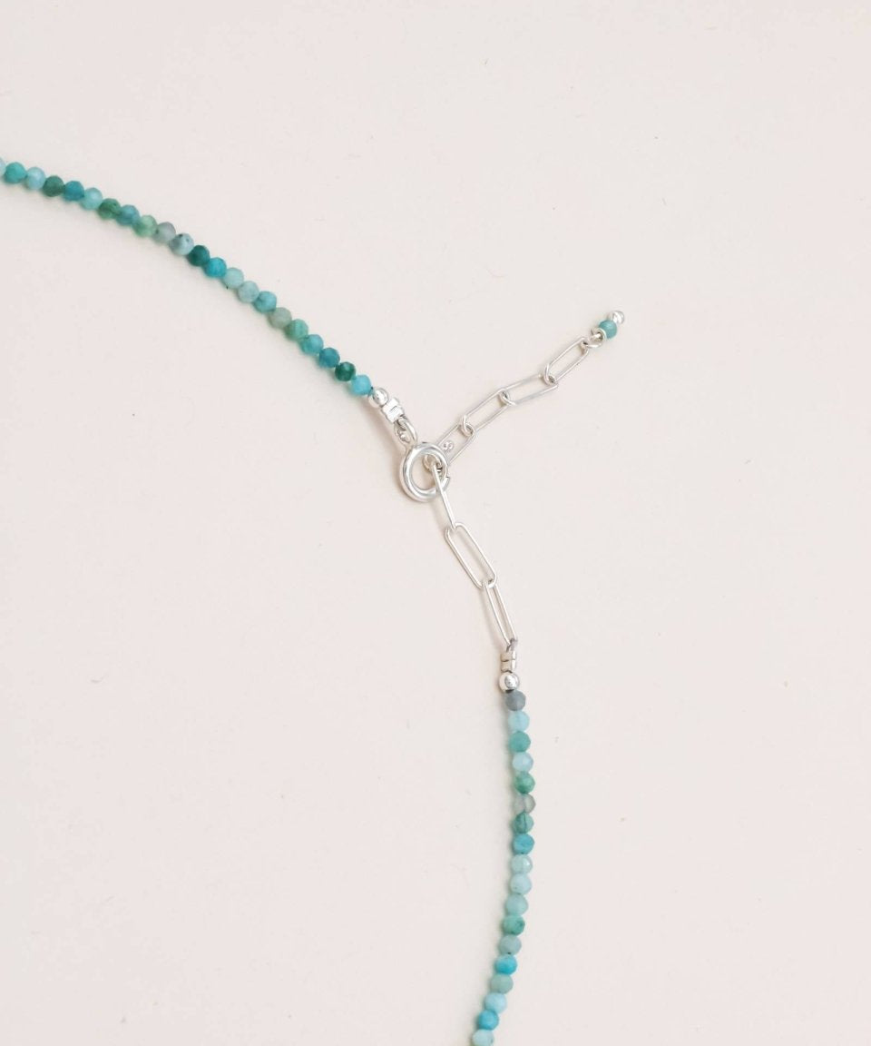 Studio Toto Nono - AMAZONITE Necklace - ROSA ECK - Silber, ,