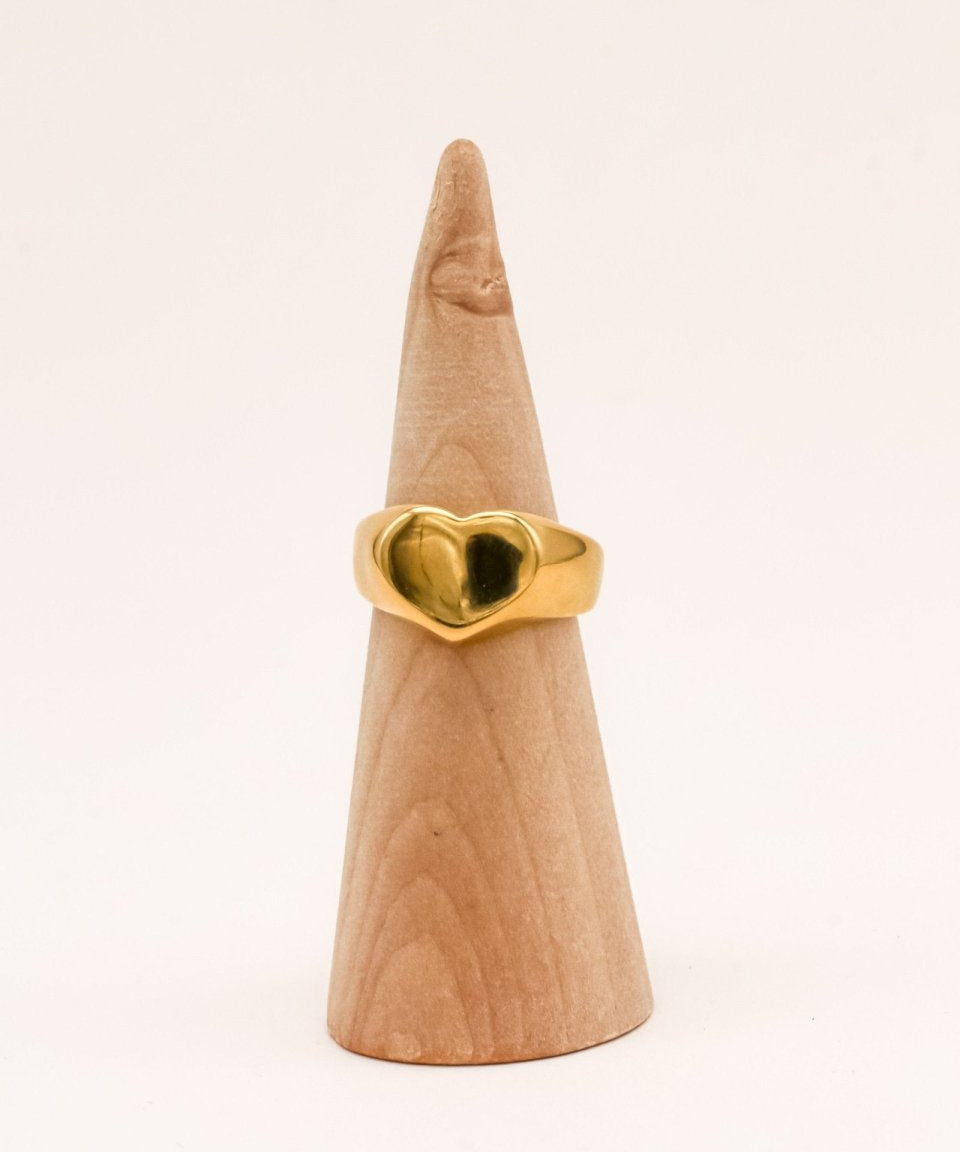 Studio Toto Nono - BIG HEART Ring - ROSA ECK - Gold, ,