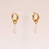 Studio Toto Nono - TRIPLE PEARL Hoops - ROSA ECK - , ,