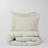 Gestreifter Bettbezug aus Bio-Baumwolle (135 x 200 cm) • Olive-Ecru