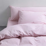 Gestreifter Bettbezug aus Bio-Baumwolle (135 x 200 cm) • Pink-Ecru