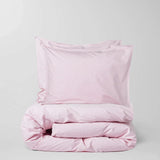 Gestreifter Bettbezug aus Bio-Baumwolle (135 x 200 cm) • Pink-Ecru