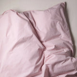 Gestreifter Bettbezug aus Bio-Baumwolle (135 x 200 cm) • Pink-Ecru