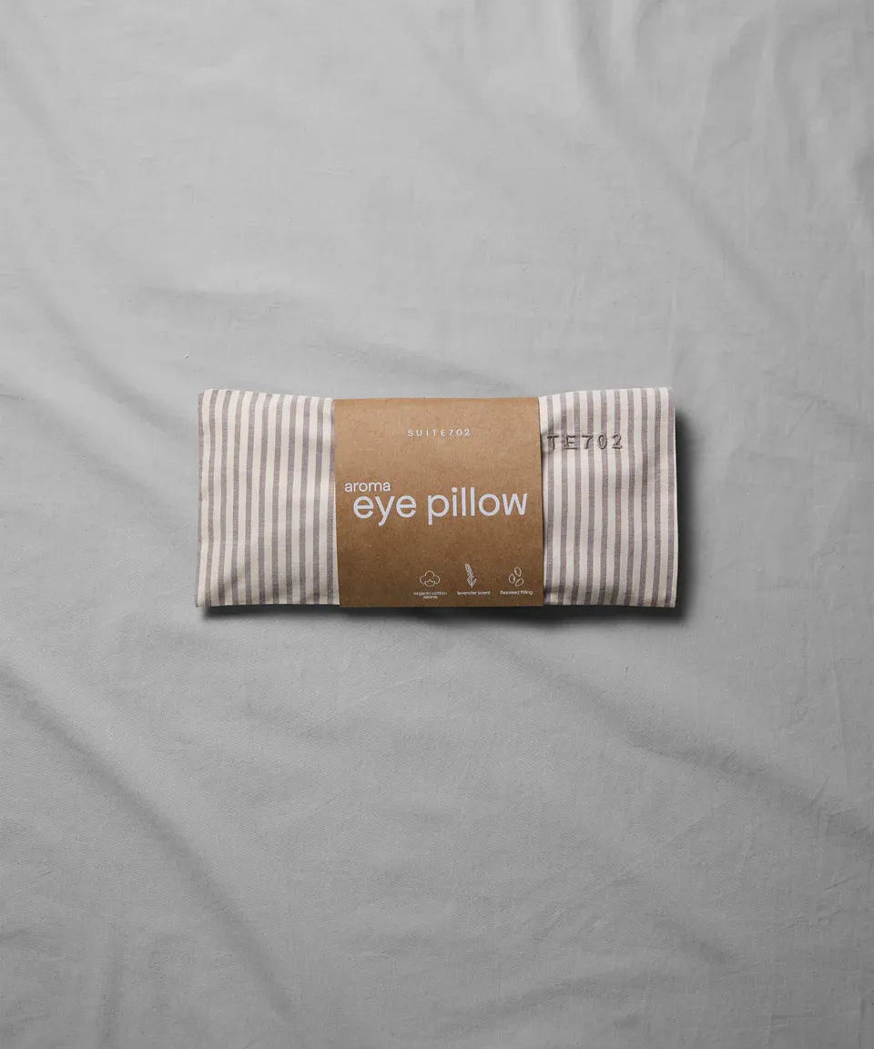 SUITE702 - Gestreiftes Augenkissen • Brown - Ecru - Eye Pillow - ROSA ECK