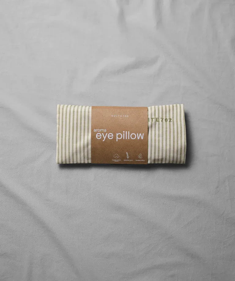 SUITE702 - Gestreiftes Augenkissen • Olive - Ecru - Eye Pillow - ROSA ECK