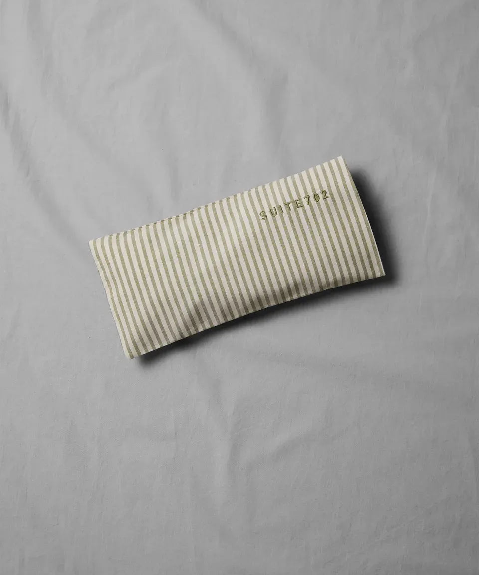 SUITE702 - Gestreiftes Augenkissen • Olive - Ecru - Eye Pillow - ROSA ECK
