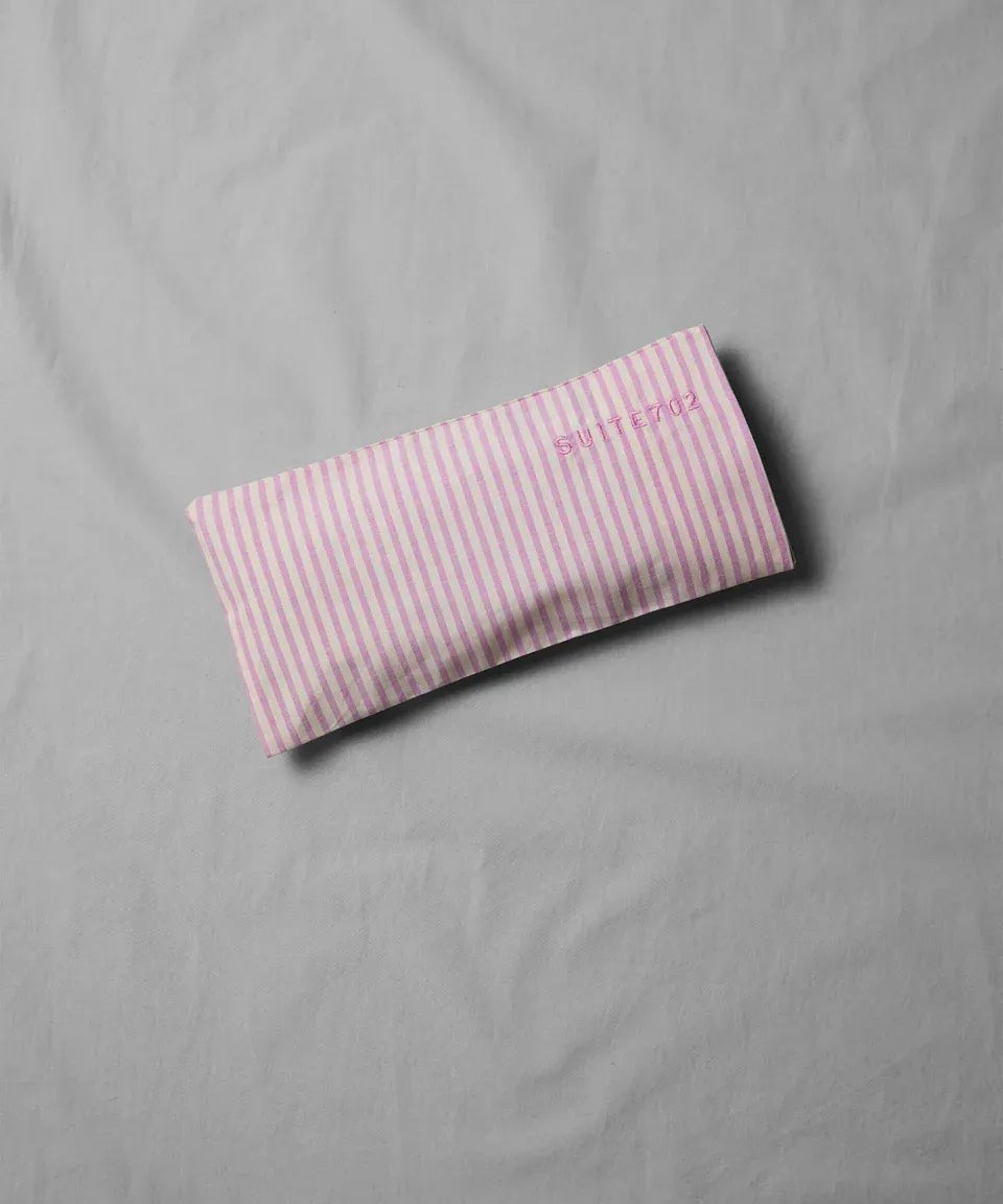 SUITE702 - Gestreiftes Augenkissen • Pink - Ecru - Eye Pillow - ROSA ECK