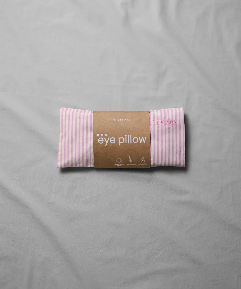 SUITE702 - Gestreiftes Augenkissen • Pink - Ecru - Eye Pillow - ROSA ECK