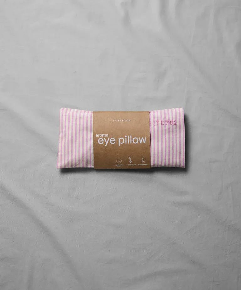 SUITE702 - Gestreiftes Augenkissen • Pink - Ecru - Eye Pillow - ROSA ECK