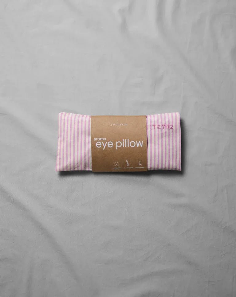 SUITE702 - Gestreiftes Augenkissen • Pink - Ecru - Eye Pillow - ROSA ECK