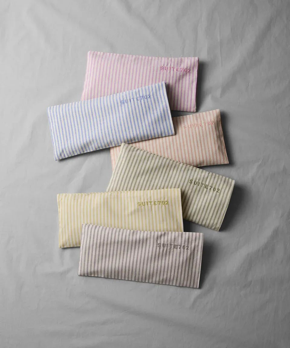 SUITE702 - Gestreiftes Augenkissen • Pink - Ecru - Eye Pillow - ROSA ECK