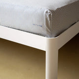 Gestreiftes Spannbettlaken aus Bio-Baumwolle • Blue-Ecru