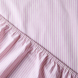 Gestreiftes Spannbettlaken aus Bio-Baumwolle • Pink-Ecru