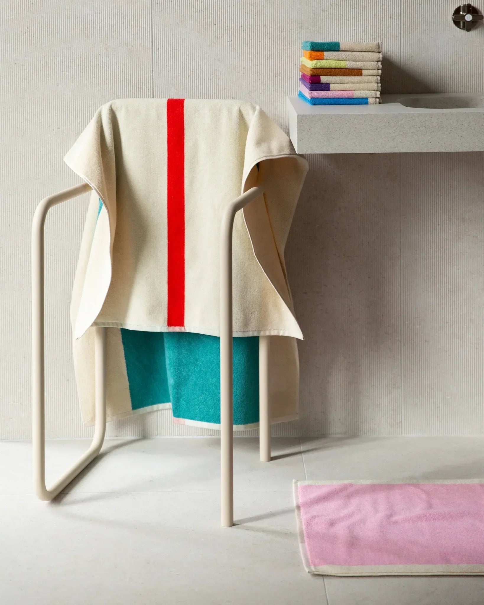 SUITE702 - MARTENS & MARTENS Badematte (50 x 80 cm) • Pink-Olive - ROSA ECK