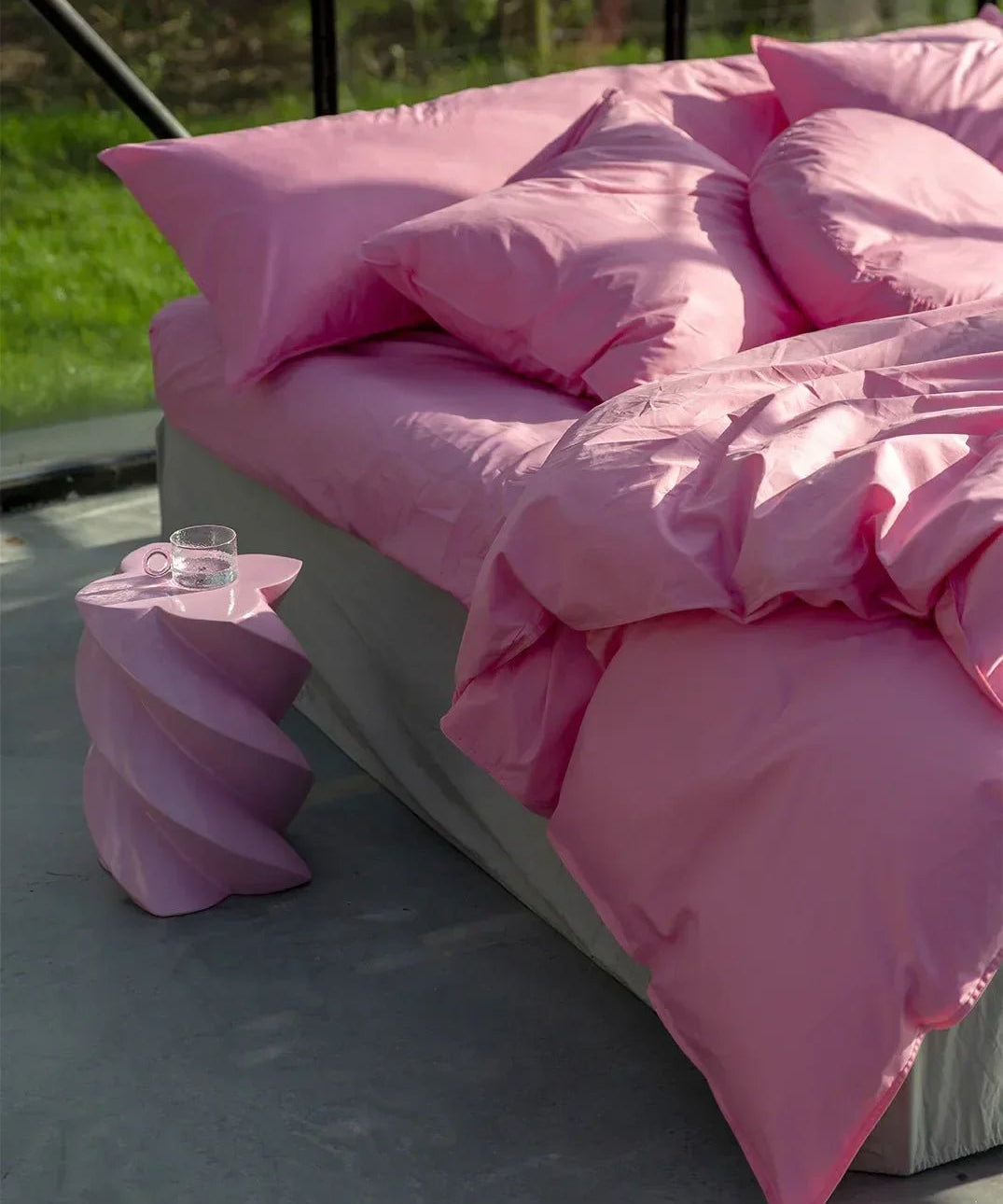 SUITE702 - Spannbettlaken aus Bio-Baumwolle • Pink Candy - ROSA ECK