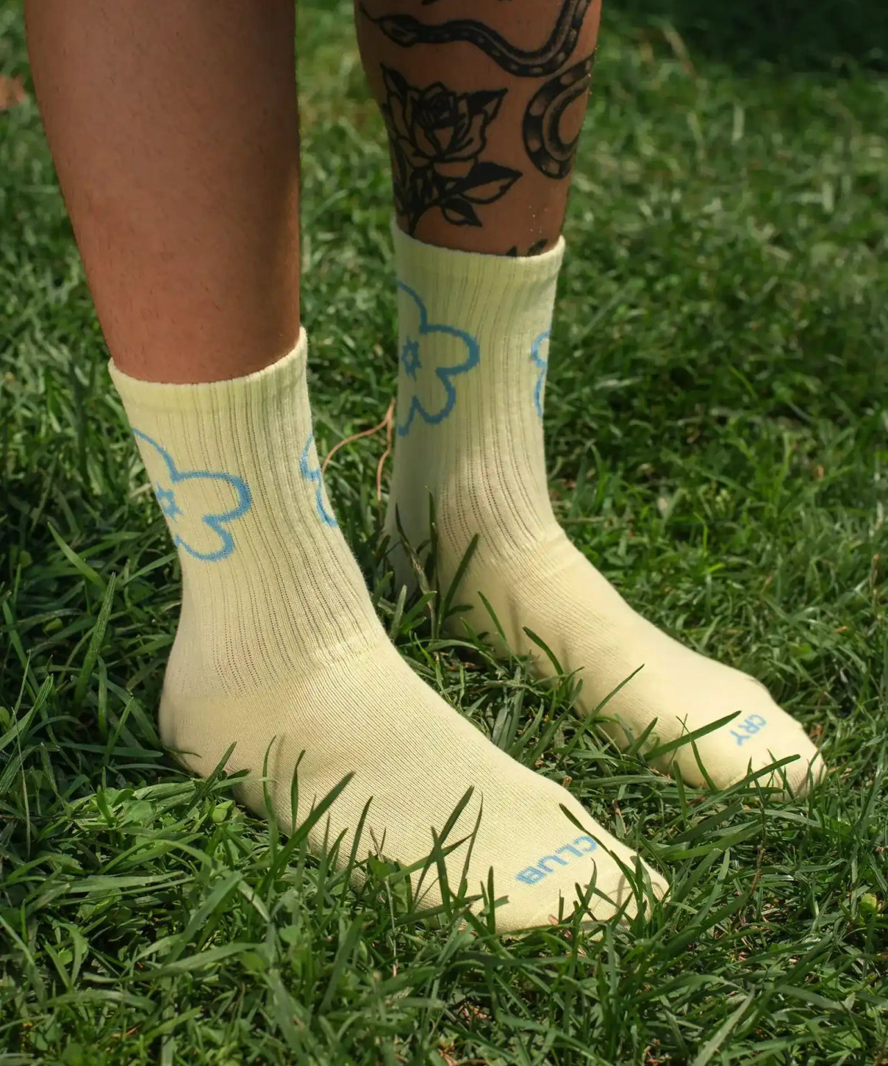 Tarta Gelatina - CRY CLUB Socken – Gelb mit Blumen - Motiv - Socken - ROSA ECK Concept Store