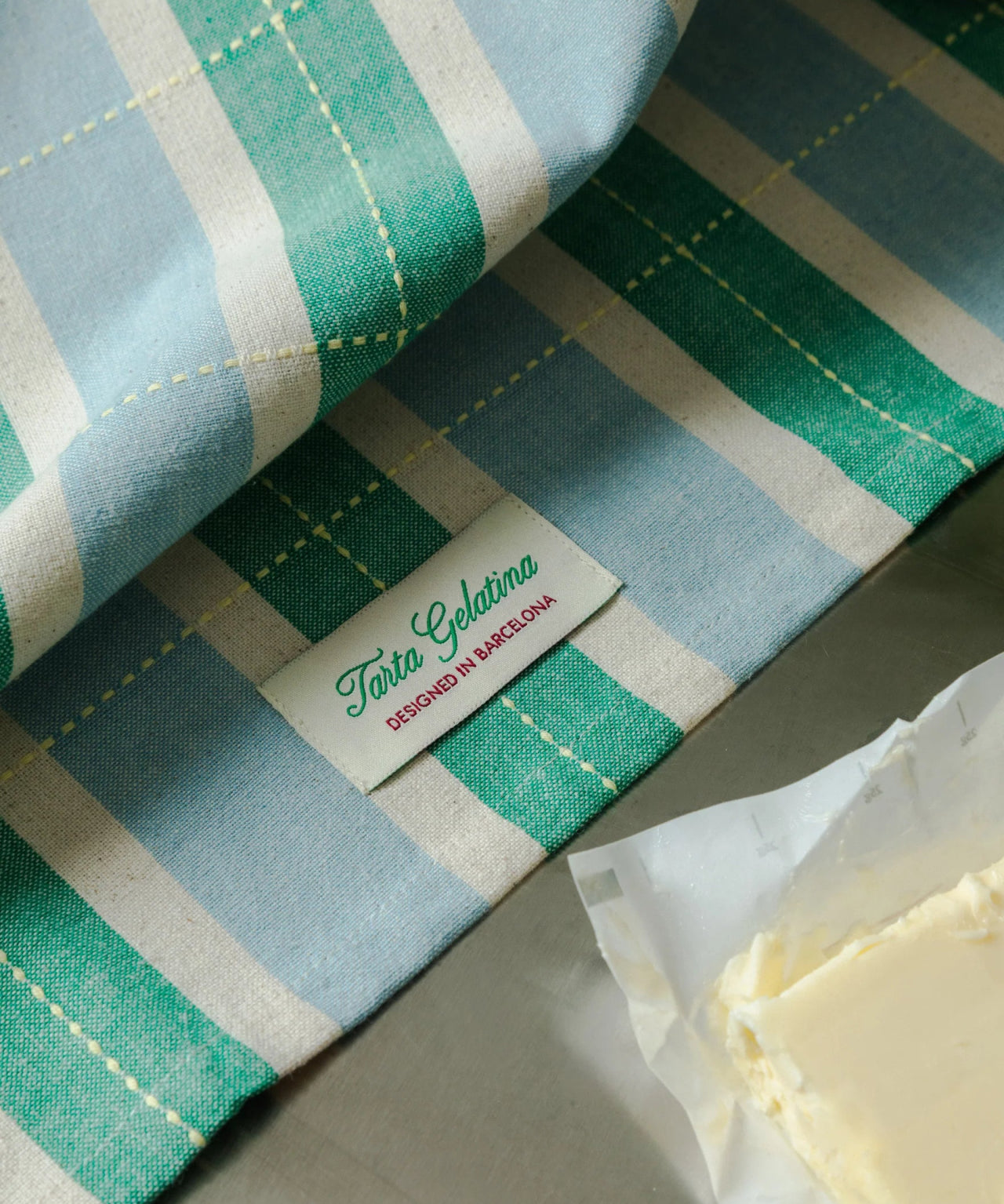 Tarta Gelatina - Gestreiftes Geschirrtuch • Grün/Blau - Sofadecke - ROSA ECK