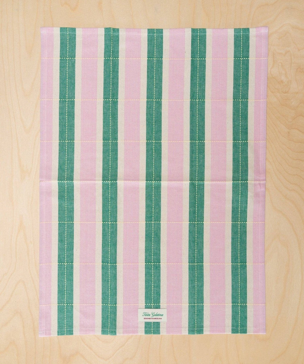 Tarta Gelatina - Gestreiftes Geschirrtuch • Grün/Rosa - Sofadecke - ROSA ECK