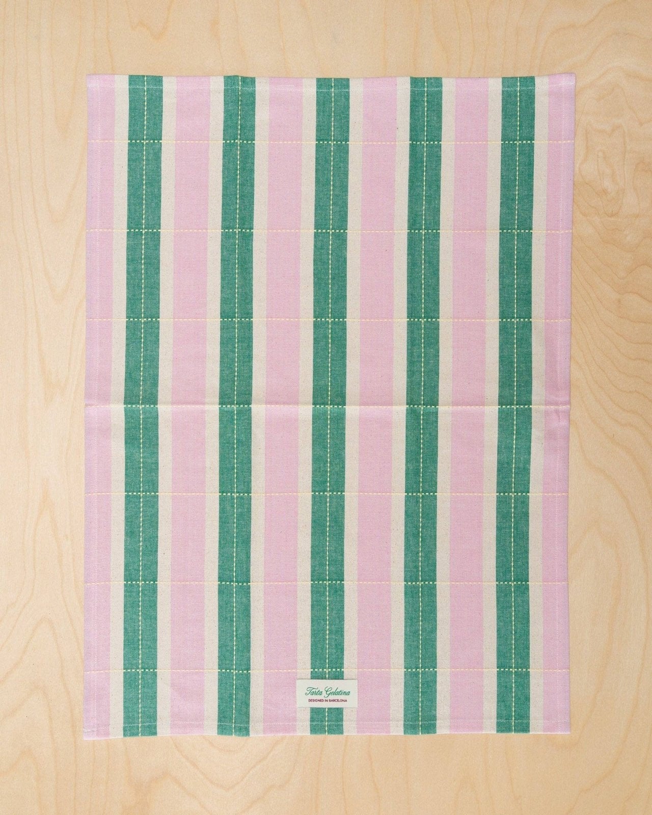 Tarta Gelatina - Gestreiftes Geschirrtuch • Grün/Rosa - Sofadecke - ROSA ECK