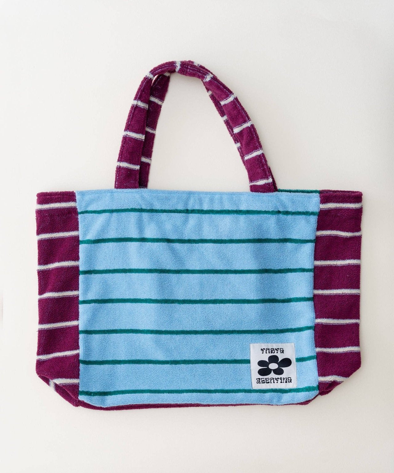 Tarta Gelatina - Handtuchtasche mit Streifen • Plum / Light Blue - ROSA ECK
