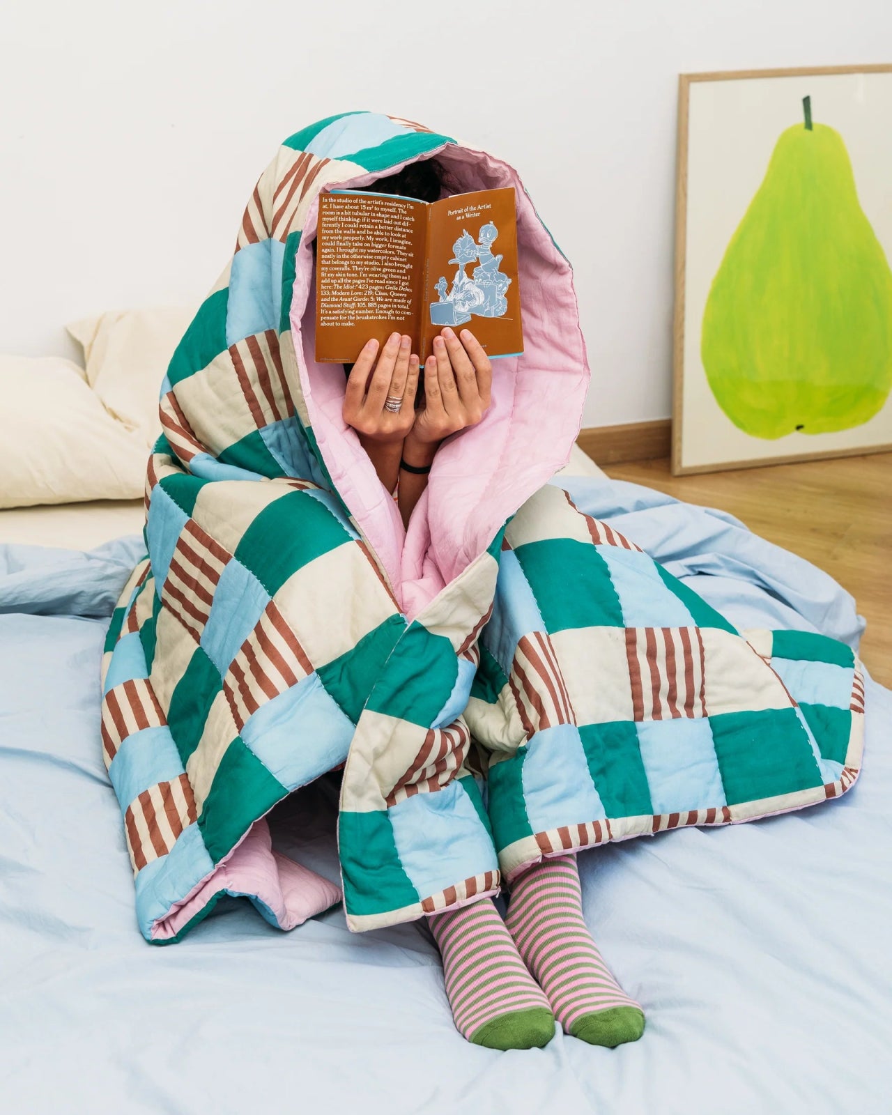 Tarta Gelatina - PLAYGROUND Große Steppdecke/Spieldecke - Sofadecke - ROSA ECK