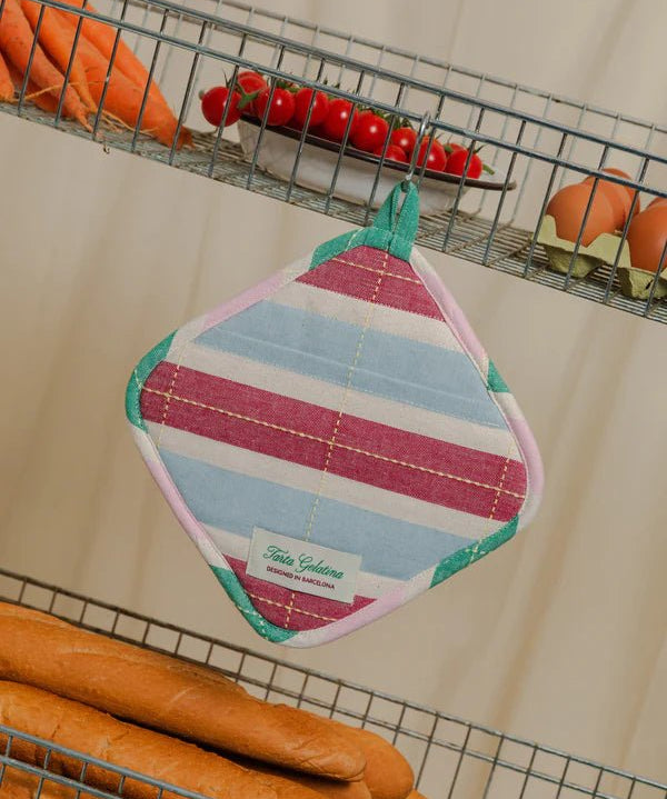 Tarta Gelatina - Topflappen mit Streifen • Rot/Blau - Topflappen - ROSA ECK