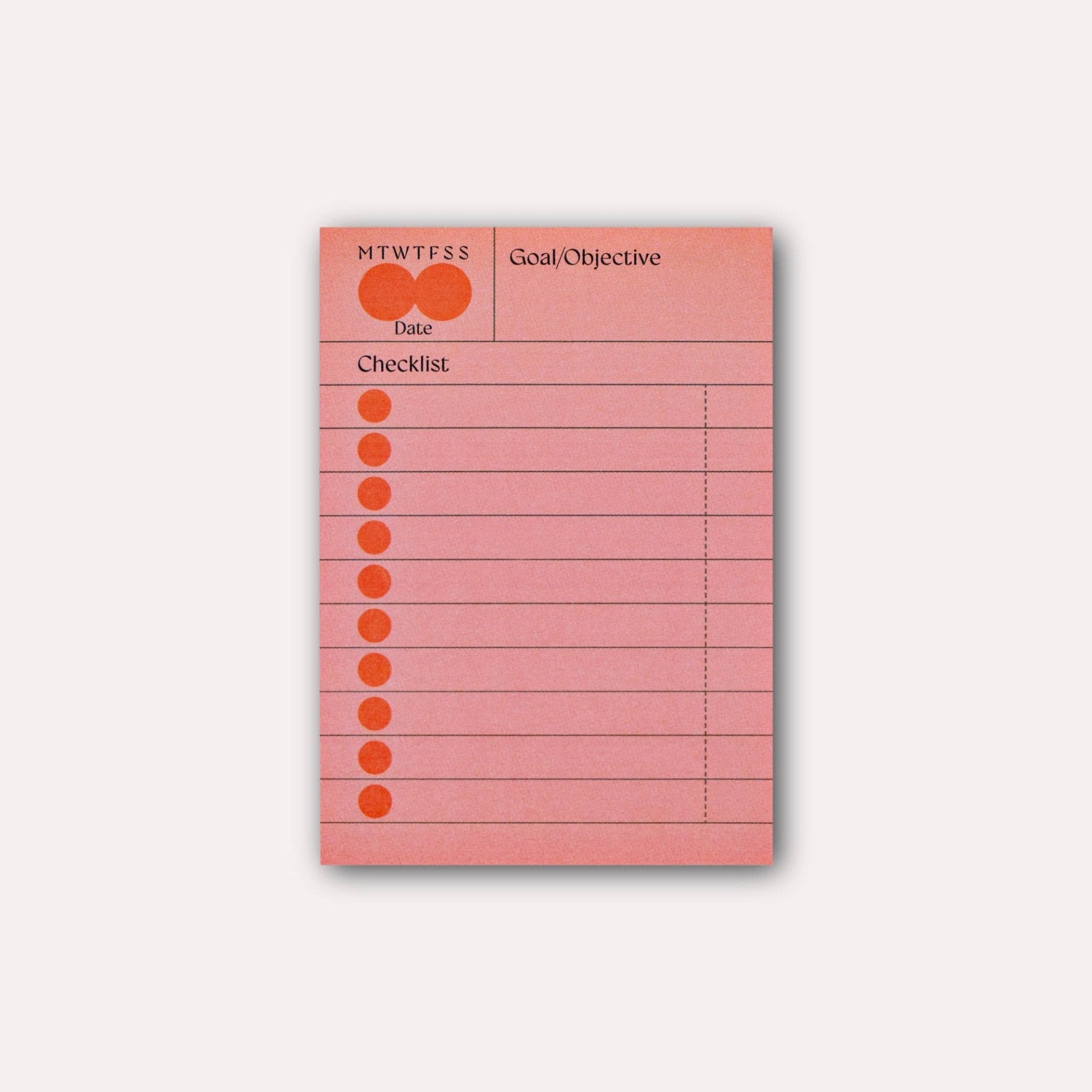 The Completist - HINOKI Habit Checkliste Haftnotizen - ROSA ECK - Block, Notizblock,
